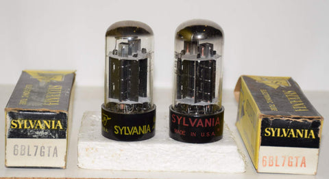 (!!!) (Best Pair #2) 6BL7GTA Sylvania black plates NOS 1960's (39.2/36ma and 37.5/38.6ma)
