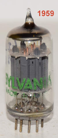 (!!) (Single) 12AX7 Sylvania used/good 1959 (1.6/1.5ma)
