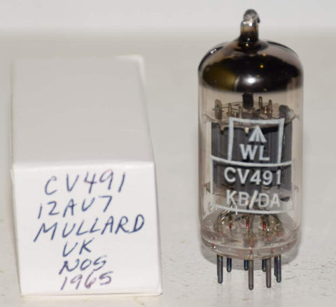 (!!!!) (Best Single 1965) CV491=12AU7=ECC82 Mullard UK NOS ribbed plates 1965 (12.5/11.8ma) (High Gm)