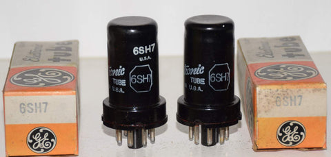 (!!) (Best Pair #1) 6SH7 GE metal can NOS 1976 (12.0ma and 12.2ma) **