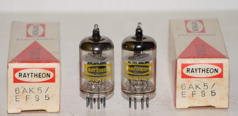 (!!!!) (1 Pair) 5654=6AK5 Raytheon Toshiba Japan NOS 1970's (7.2ma and 7.3ma) (same Gm)
