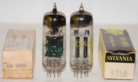 (!!!!!) (Recommended Pair) 6350 Sylvania black plates NOS 1960 era