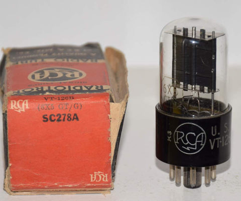 (!!!) (Best Single #1 1943) 6X5GT=VT-126B RCA black plates NOS 1943 (59/40 and 62/40) (Best Sound)