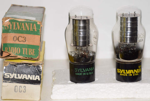 (!!) (Recommended Pair) 0C3 Sylvania NOS 1953-1970 same build (argon)