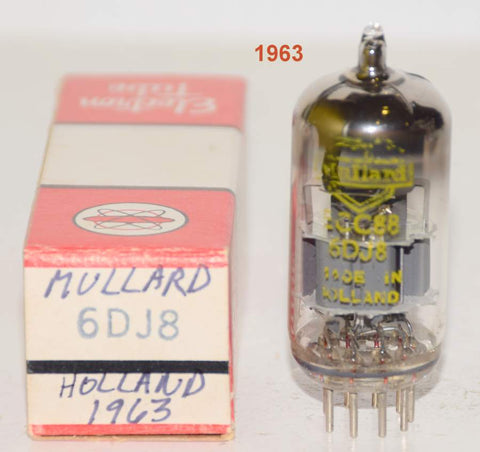 (!!!!) (Single) 6DJ8=ECC88 Mullard Holland NOS 1963 (16.6/20.6ma) (Nova)