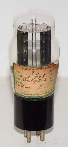 (!) 80 Hygrade Sylvania experimental tube used/strong 1940 era (54/40 and 52/40)
