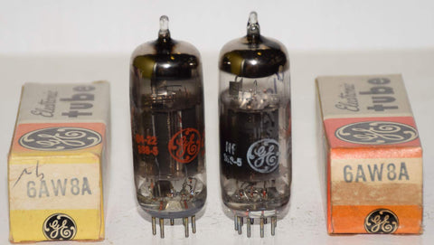 (!!) (Best Pair) 6AW8A GE NOS 1964-1972 (3.4/24ma and 3.8/27ma) (Shindo)