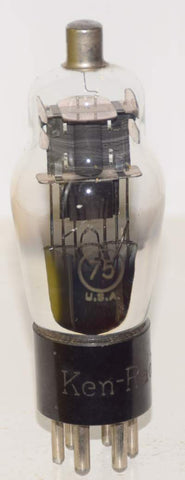 75=VT-75 Ken Rad Dual-Diode Triode used/good 1930's (26/19)