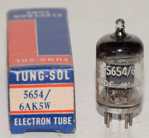 (!!) (Recommended Single) 5654=6AK5W Tungsol gray plate NOS 1950's (6.8ma)