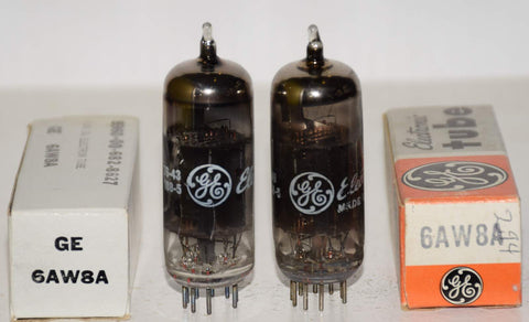 (!!) (Pair) 6AW8A GE NOS 1965-1976 (4.9/21ma and 3.8/21ma) (Shindo)