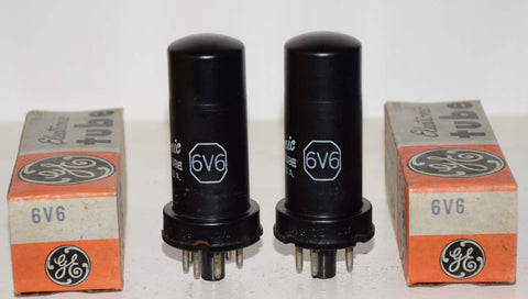 (!!) (PAIR) 6V6 GE metal can NOS 1976 (34.5ma and 34.0ma) 1-5% matched