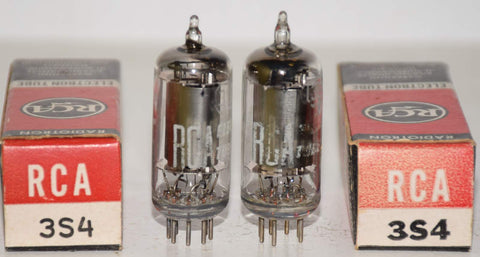 (!) (BEST PAIR) 3S4 RCA NOS 1950's (98/60 and 95/60)