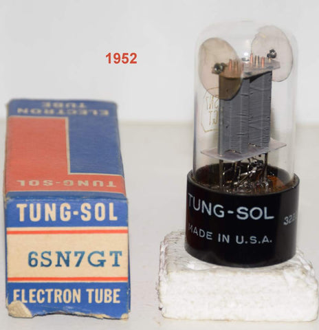 (!!!) (Good Value Single) 6SN7GT Tungsol parallel gray plates NOS 1952 double large