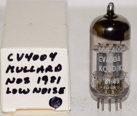 (!!!!) (Best Overall Single) CV4004=12AX7 Mullard box plates NOS 1981 (1.4/1.4ma and Gm=1800/1800) 1% section balance