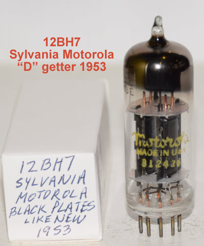 (!!!!) (Best Single 1953) 12BH7 Sylvania Motorola black oval plates