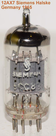 (!!!) (Best Value Single 1965) 12AX7=ECC83 Siemens Germany ribbed plates used/good (0.9/0.8ma and Gm=1500/1400)