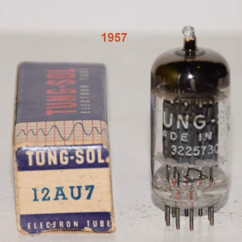 (!!) (Single) 12AU7 Tungsol gray ribbed plates D getter NOS 1957 (11.5/8ma)