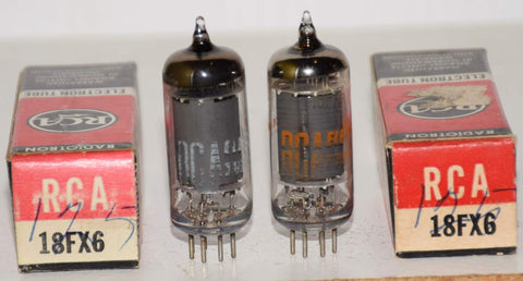 (!!) (Best Pair) 18FX6 Sylvania branded RCA NOS 1960's (80/60 and 81/60)