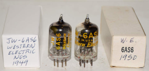 (!!!) (Best Pair) JW-6AS6=409A Western Electric NOS 1949-1950 (5.0ma and 5.2ma) (Best Sound)