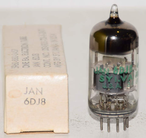 (!!!!) (Best Single) 6DJ8=ECC88 Sylvania JAN NOS 1974 (17.0/17.5ma) 1-3% section balance
