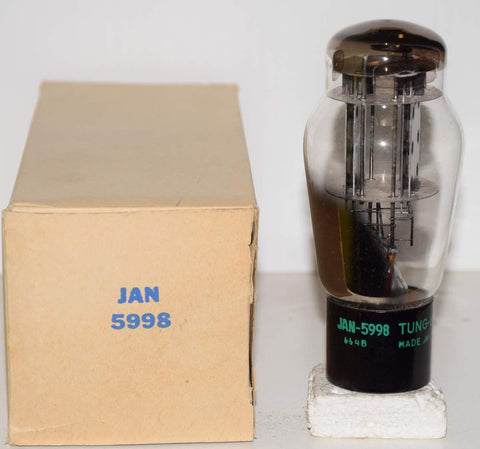 (!!!!) (Best Single #2) JAN-5998 Tungsol NOS black plates NOS 1966 same build as 421A Western Electric (117ma/141ma) (close Gm balance)