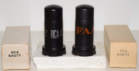 (!!!) (Best Pair) 6AG7Y RCA brown bottom NOS 1960-1964 (32.3ma and 32.5ma)