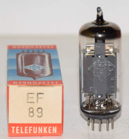 (!!!!) (Single) EF89=6DA6 Telefunken Germany <> bottom NOS 1966 faded printing (9.6ma)