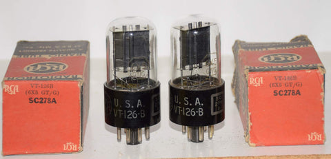 (!!!!) (Pair) 6X5GT=VT-126B RCA black plates NOS 1943 (50-52/40 and 50-53/40) (Best Sound) (Audio Note, Mapletree)