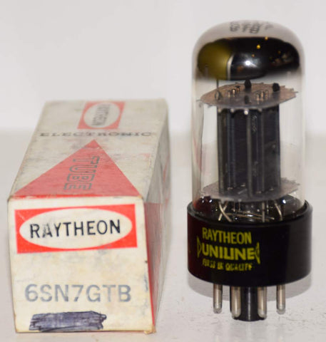 (!!) (Single) 6SN7GTB Raytheon black plates NOS 1960 era (6.2/7.6ma)