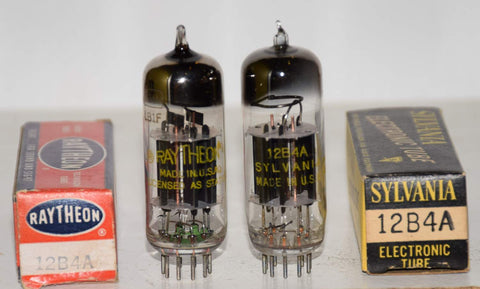 (!!!) (Recommended Pair) 12B4A Sylvania and Sylvania Westinghouse NOS 1950's - 1960 similar build (42.5ma and 45.5ma)