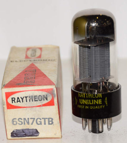 (!!) (Recommended) 6SN7GTB Raytheon gray plates low hours/like new 1960's (9/10ma)