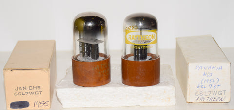 (!!!) (Best Value Pair) 6SL7WGT Sylvania brown base round black plates