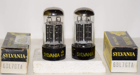 (!!!) (Best Pair #1) 6BL7GTA Sylvania black plates NOS 1960's (44.5/40.5ma and 40.5/42.2ma)