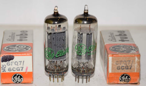 (!!!!) (Best Pair) 6FQ7 GE NOS 1960's (7.5/8.0ma and 7.0/7.2ma) (Close Gm) 1-5% matched