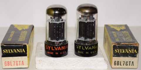(!!!) (Best Pair #3) 6BL7GTA Sylvania black plates triple mica NOS 1960 era (32.8/34ma and 34.5/35.6ma) (close Gm matching)
