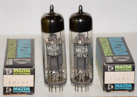 (!!!) (Best Pair #3) ECL82=6BM8 Mullard UK branded Mazda NOS 1970's (2.2/34ma and 2.0/33ma) 1-3% matched