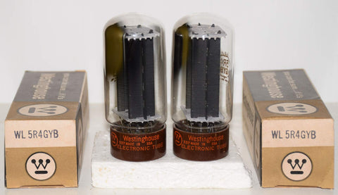 (!!!) (BEST PAIR) 5R4GYB RCA branded Westinghouse NOS 1966 (54-52/40 and 52-52/40)