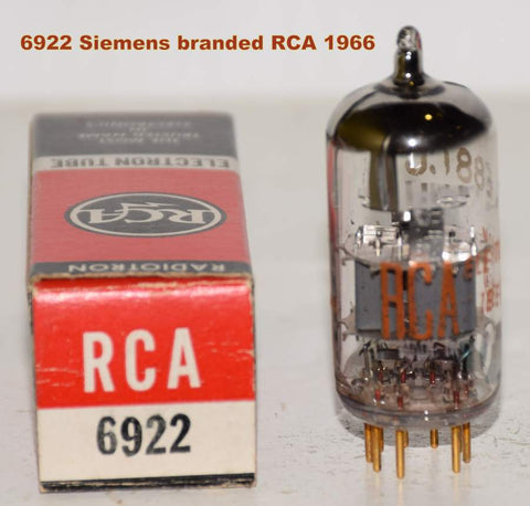 (!!!!) (Single) 6922=E88CC Siemens Halske Germany branded RCA gray shield used 1966 (12/9.2ma)
