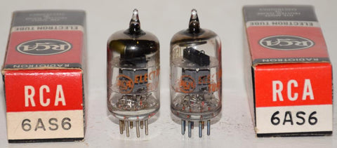 (!) (PAIR) 6AS6 RCA gray plate NOS 1962-1965 (5.5ma and 5.5ma)