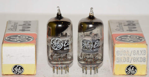 (!!!!) (Best Value Pair) 6U8A GE NOS 1965-1968 (12/7ma and 12/7.4ma)