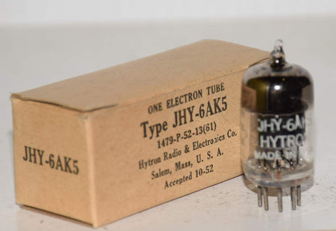 (!) (Single) JHY-6AK5 Hytron black plate NOS 1952 (6.8ma)