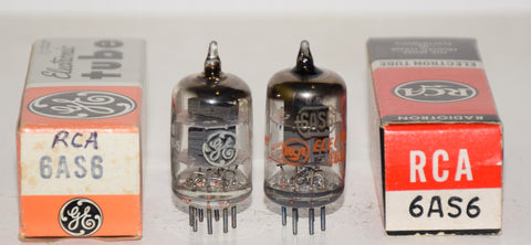 (!!) (BEST PAIR #1) 6AS6 RCA gray plate NOS 1960's (6.3ma and 6.2ma) 1-2% matched (tubedrve)