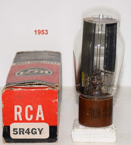 (!!) (SINGLE) 5R4GY RCA brown base NOS 1953 a few small nicks on base (50/40 and 48/40)