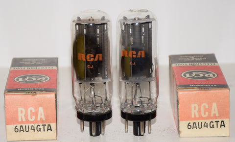 (!!) (BEST PAIR #2) 6AU4GTA RCA coin-base NOS 1970's (91-92/60)