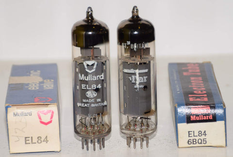 (!!!!) (Best Pair) EL84 IEC Mullard and Mullard UK NOS 1967-1974 (48ma and 49ma) (Matchless, Marshall, Leak, Gibson, Dr. Z)