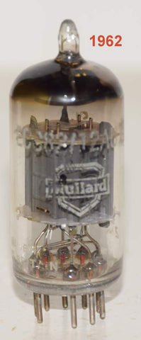 (!!) (Best Value Single) 12AU7A=ECC82 Mullard UK ribbed plates used/tests like new 1962 (Gf1 series) (10.0/12ma) 1-2 section balance (Same Gm)