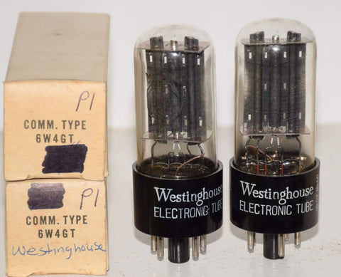 (!!!) (Best Pair #2) 6W4GT Westinghouse Canada black plate
