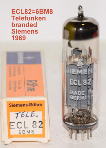 (!!!) (BEST 6BM8 - best sound) ECL82=6BM8 Telefunken Germany <> bottom NOS branded Siemens 1969 (2.6/44ma)