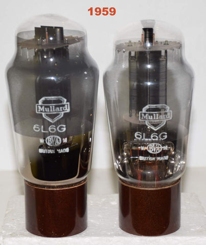 (!!!!) (Best Pair #2) 6L6G MULLARD UK NOS 1959 (69.0ma and 66.5ma) (close Gm)