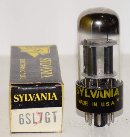 (!!!) (Single) 6SL7GT Sylvania round black plates NOS 1950's (2.0/2.3ma)